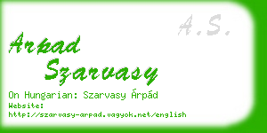 arpad szarvasy business card