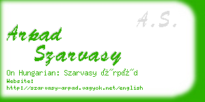 arpad szarvasy business card